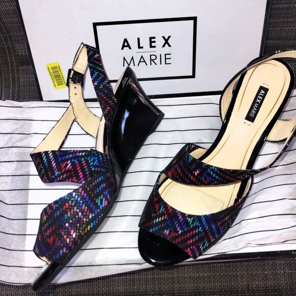 Alex Marie Multicolor Prism Wedges Size 7.5 - Picture 2 of 3